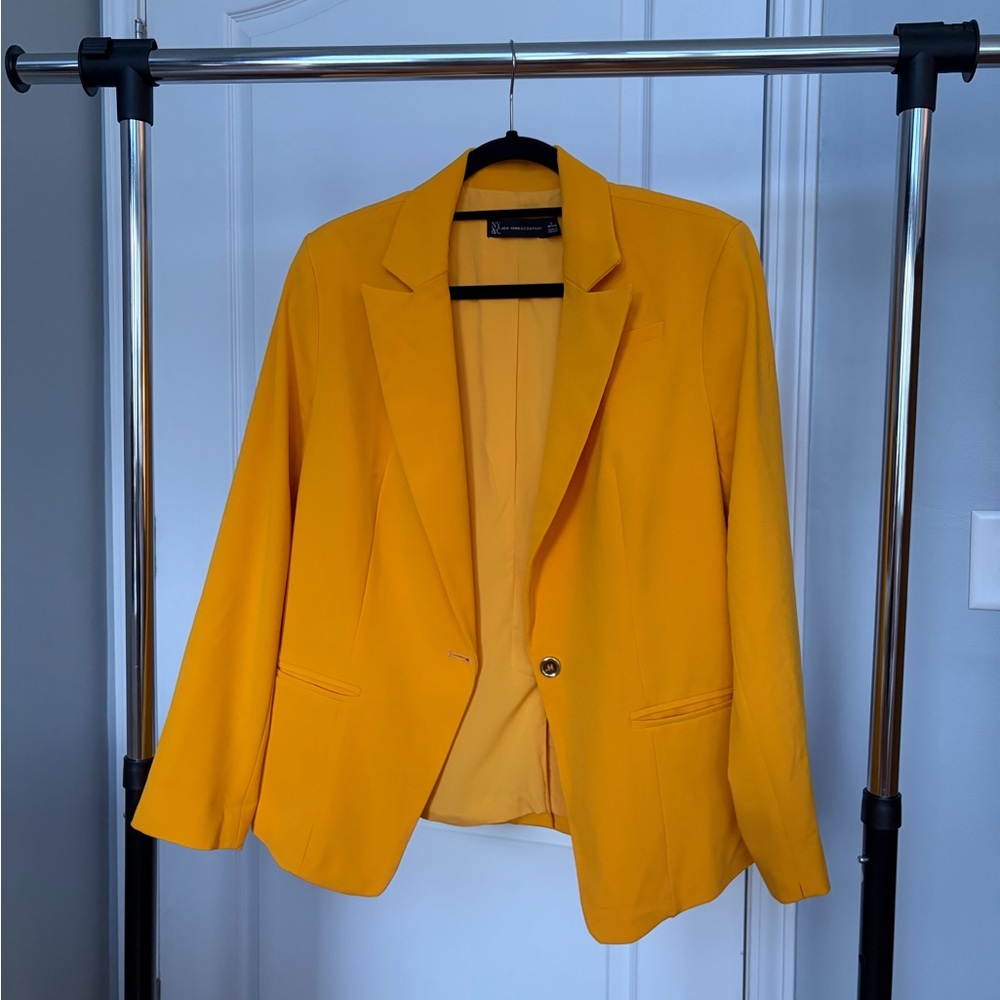 New York & Company Vibrant Yellow Blazer - Picture 3 of 5